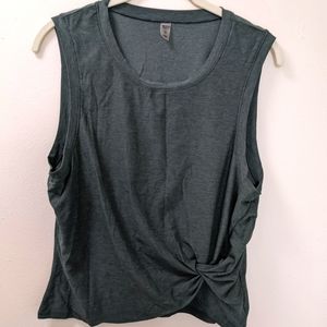 Beyond Yoga Green Front Twist Muscle Tank Size Medium